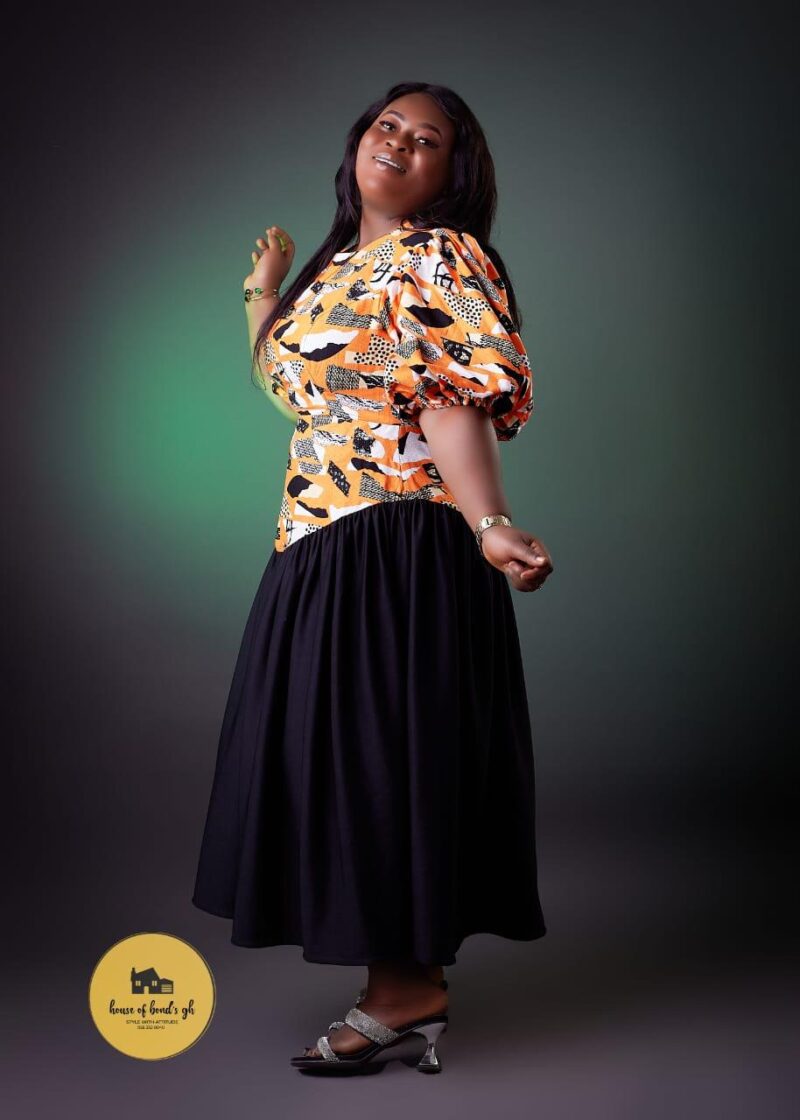 Abstract Print & Black Skirt Dress - Image 2