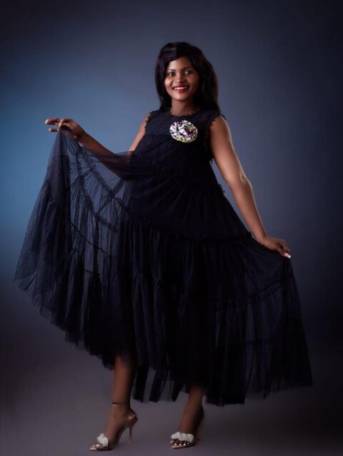 Black Whimsical Bloom Dress