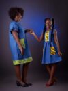 Denim African Print Combo Dress