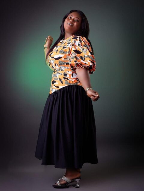 Abstract Print & Black Skirt Dress