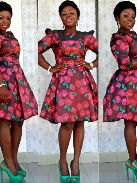 Floral Fits - and- Flare African Print Dress