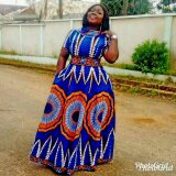 BlueAfrican Print Maxi Dress